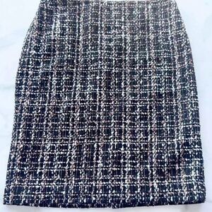 Talbots Size 12 Black Brown Tweed Pencil Skirt